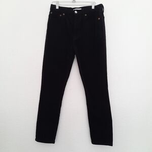 Re/done Black Corduroy Ankle Crop Button Fly Pants 27
